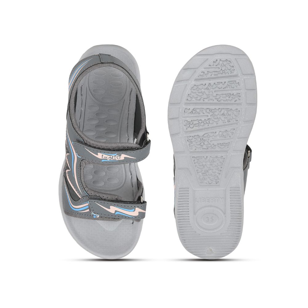 Lucy & Luke (Grey) Casual Sandal For Kids ROUTER-M By Liberty