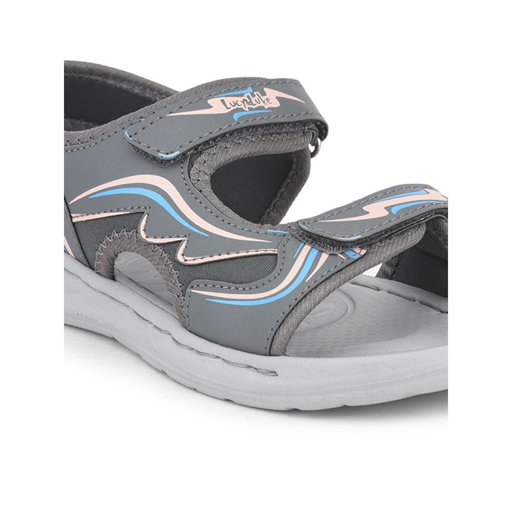 Lucy & Luke (Grey) Casual Sandal For Kids ROUTER-M By Liberty