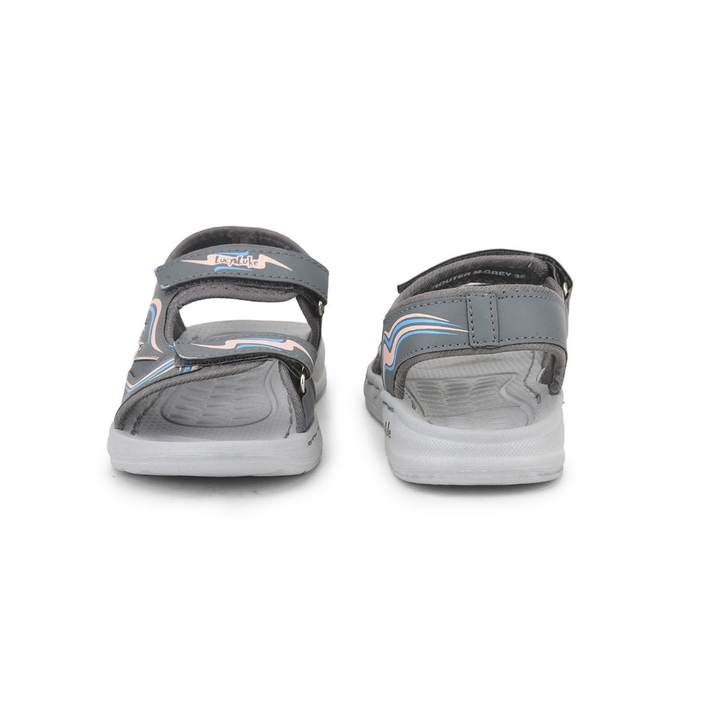 Lucy & Luke (Grey) Casual Sandal For Kids ROUTER-M By Liberty