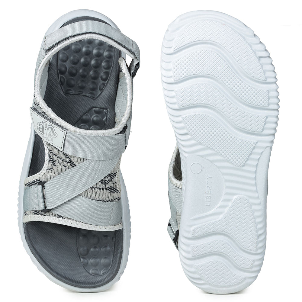 A-HA Casual Grey Sandals For Men STAMINA-12 By Liberty