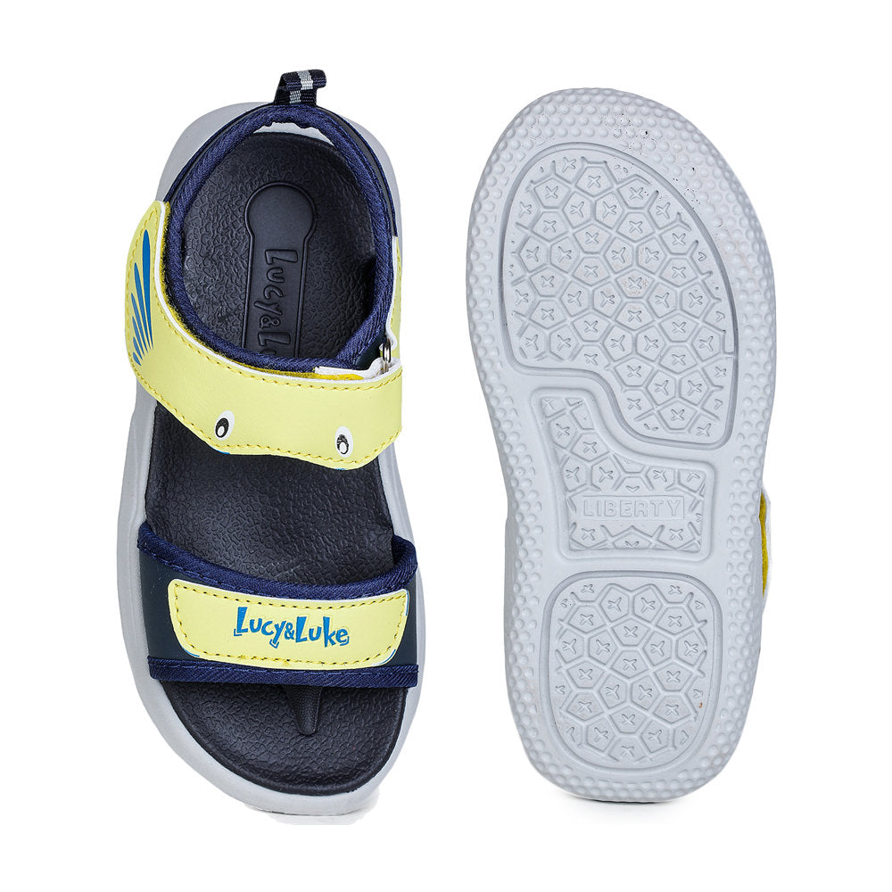 Lucy & Luke (Yellow) Casual Sandal For Kids HIPPO-1 By Liberty