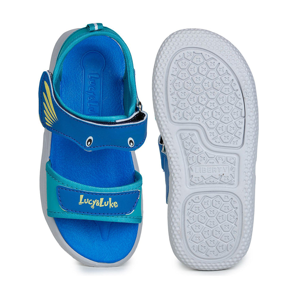 Lucy & Luke (Blue) Casual Sandal For Kids HIPPO-1 By Liberty