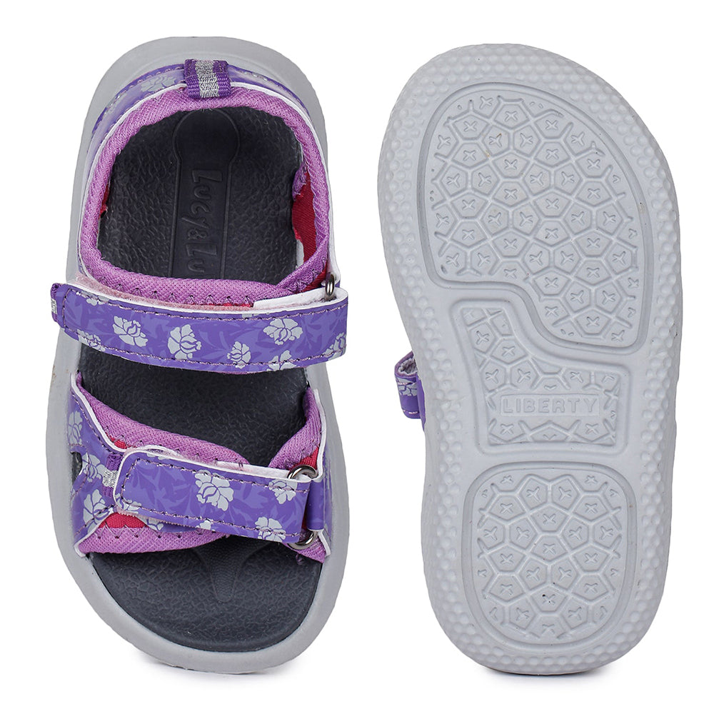 Lucy & Luke (Purple) Casual Sandal For Kids Hippo-3 By Liberty