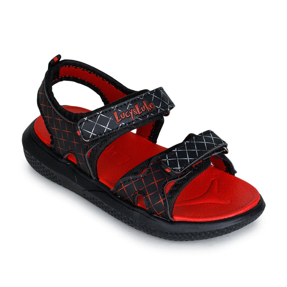 Lucy & Luke (Black) Casual Sandal For Kids HIPPO-4 By Liberty