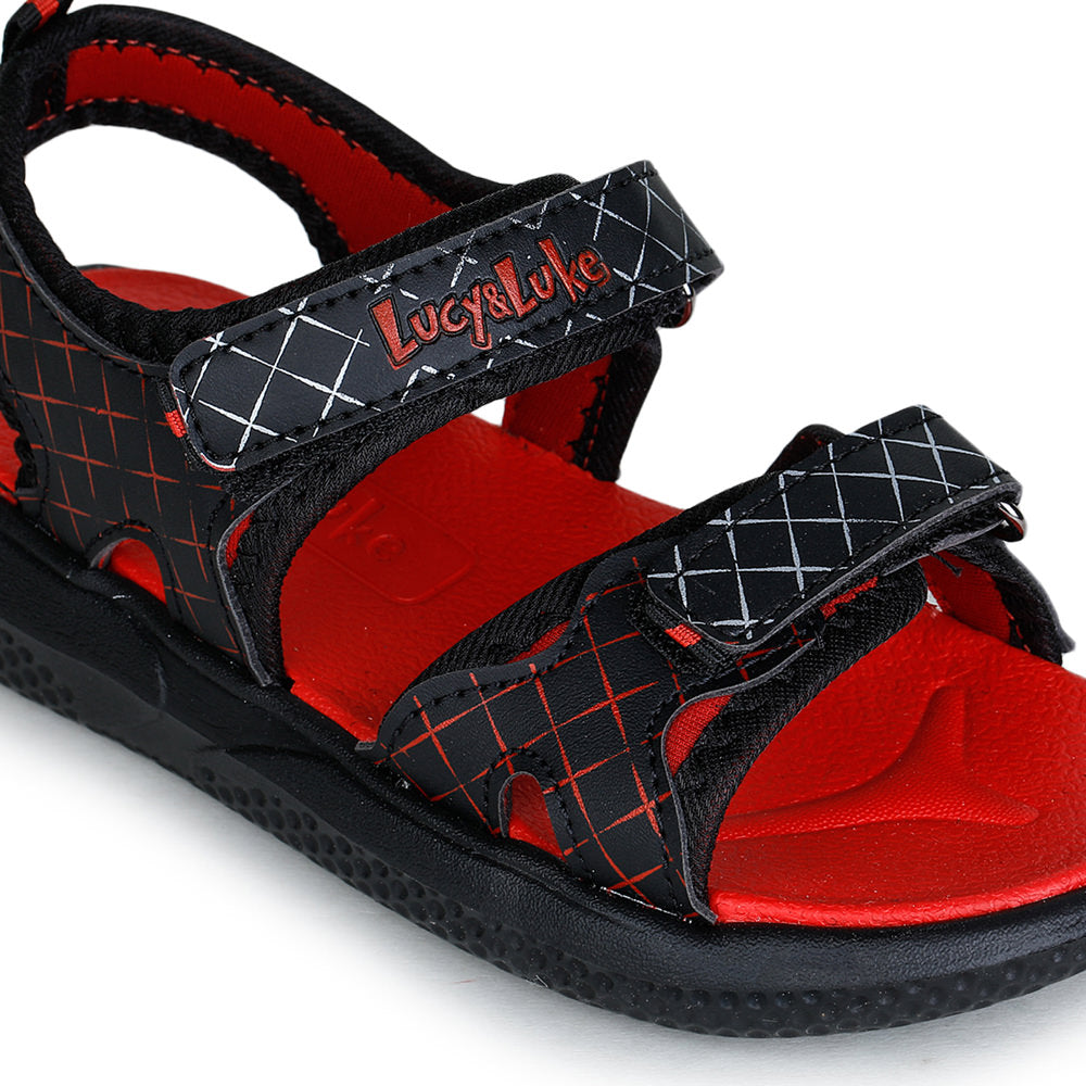 Lucy & Luke (Black) Casual Sandal For Kids HIPPO-4 By Liberty