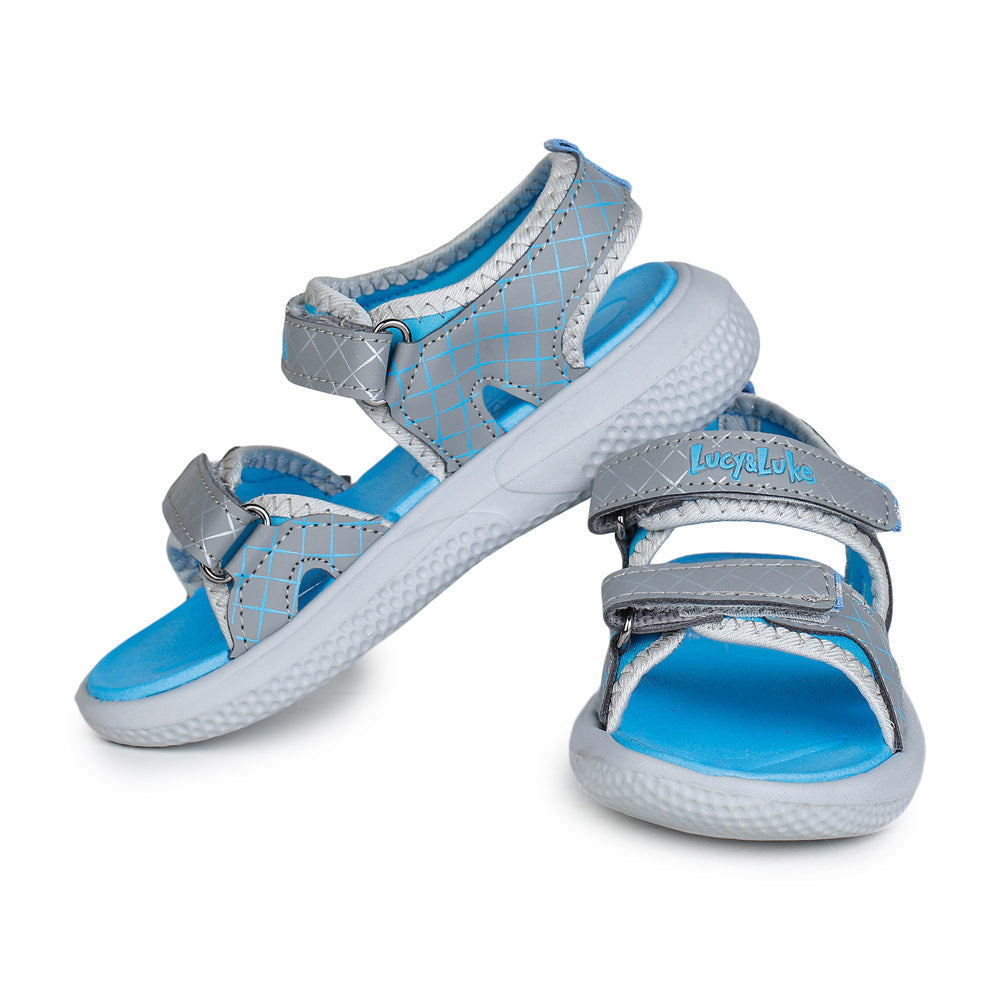 Lucy & Luke (Grey) Casual Sandal For Kids HIPPO-4 By Liberty