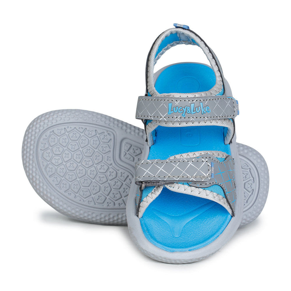 Lucy & Luke (Grey) Casual Sandal For Kids HIPPO-4 By Liberty