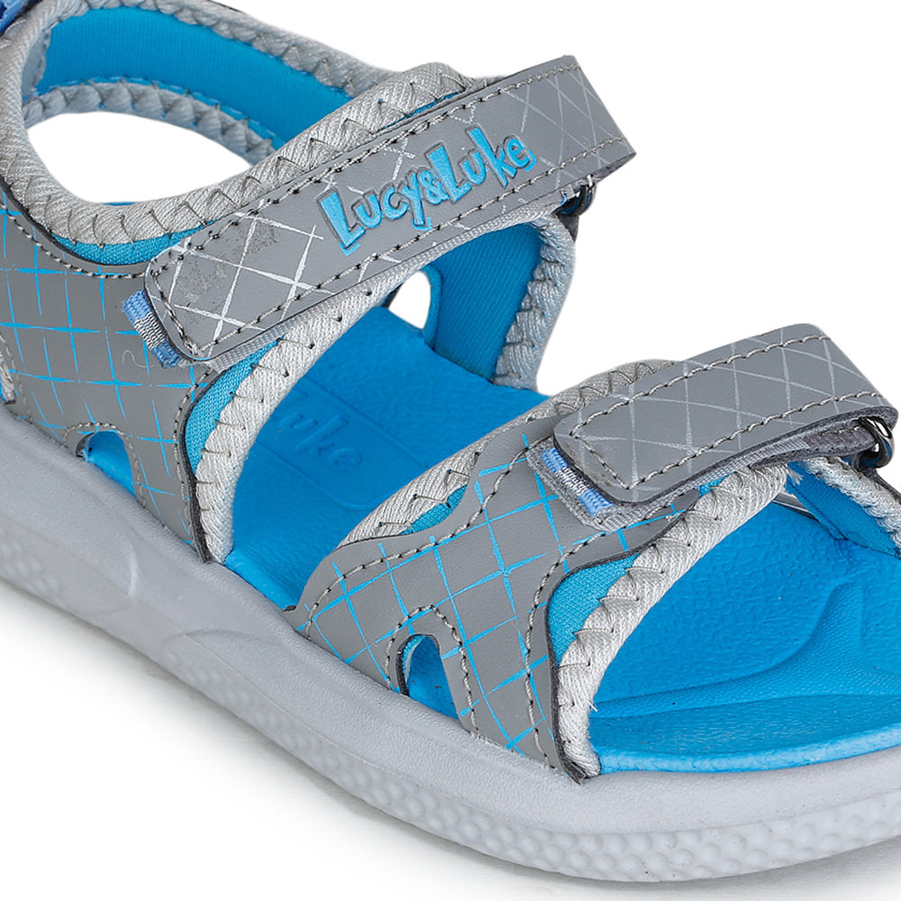 Lucy & Luke (Grey) Casual Sandal For Kids HIPPO-4 By Liberty