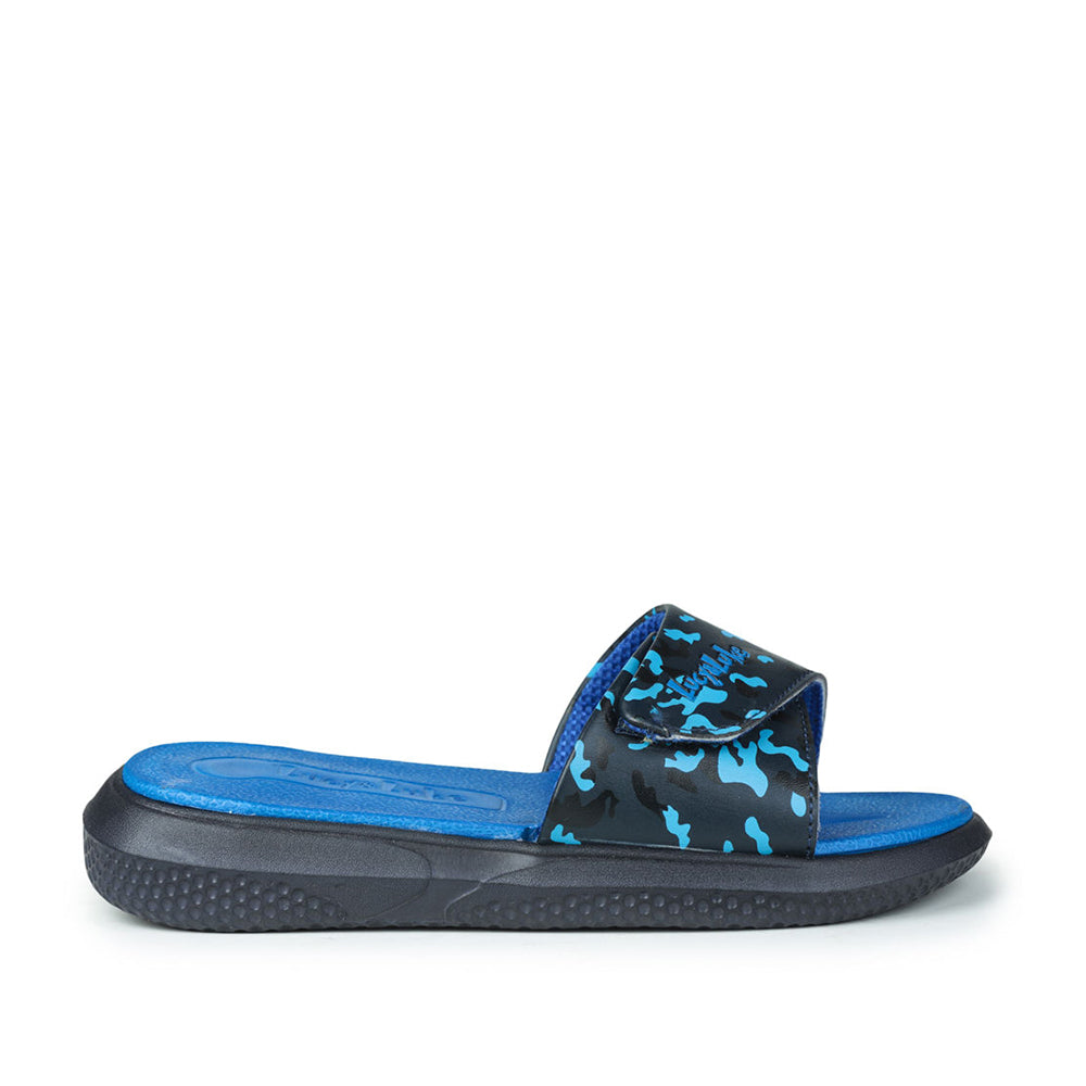 Lucy & Luke Casual Blue Slides For Kids HIPPO-8TD By Liberty