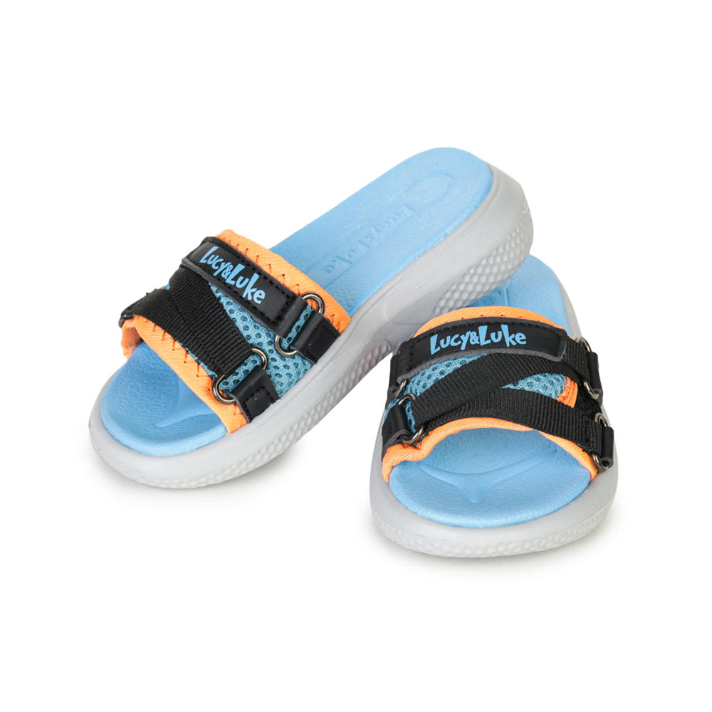 Lucy & Luke Blue Slides For Kids HIPPO-12S By Liberty