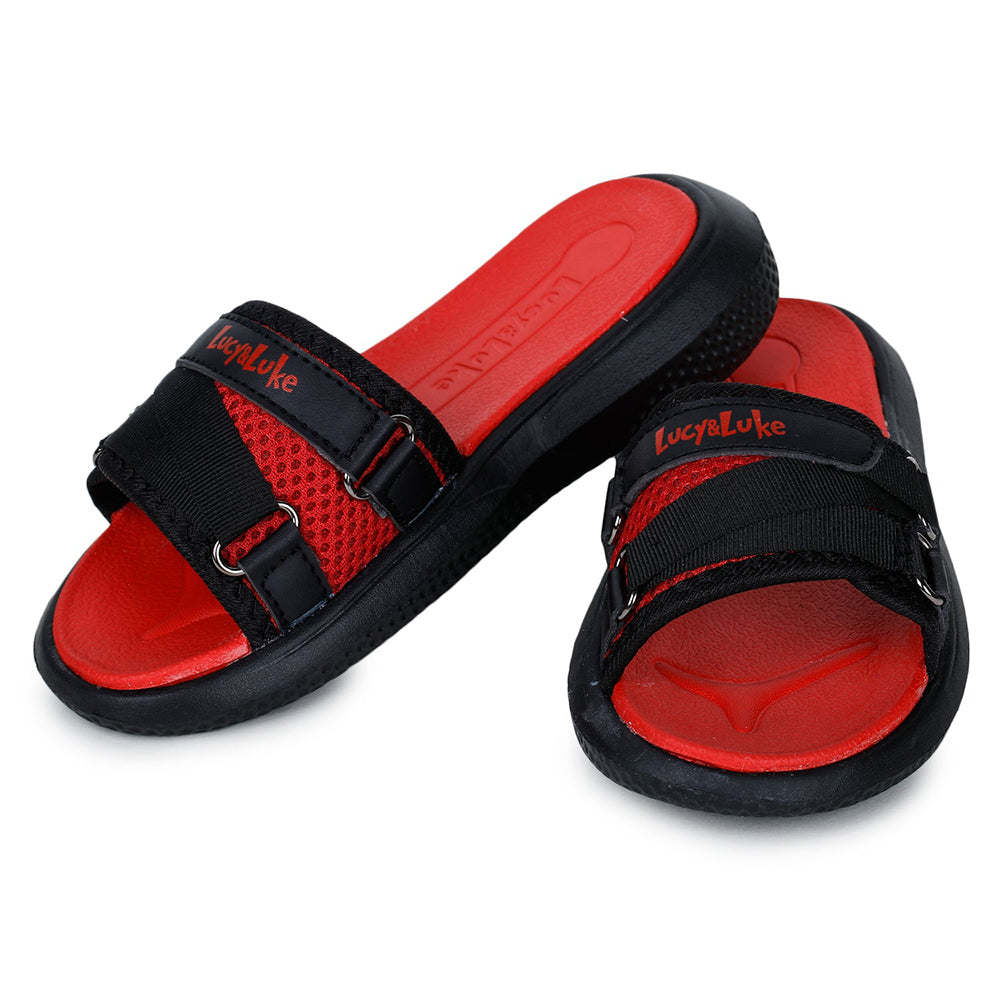 Lucy & Luke Red Slides For Kids HIPPO-12S By Liberty