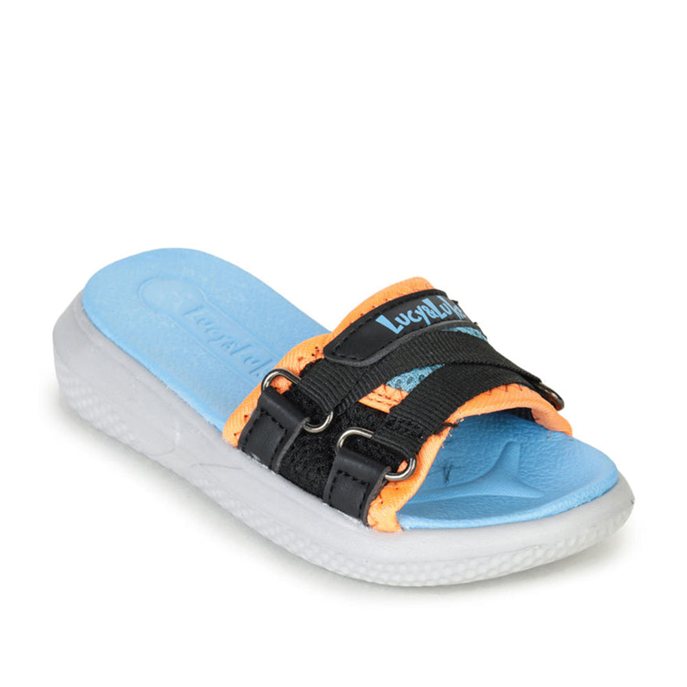 Lucy & Luke (Blue) Slides  For Kids Hippo-12S By Liberty