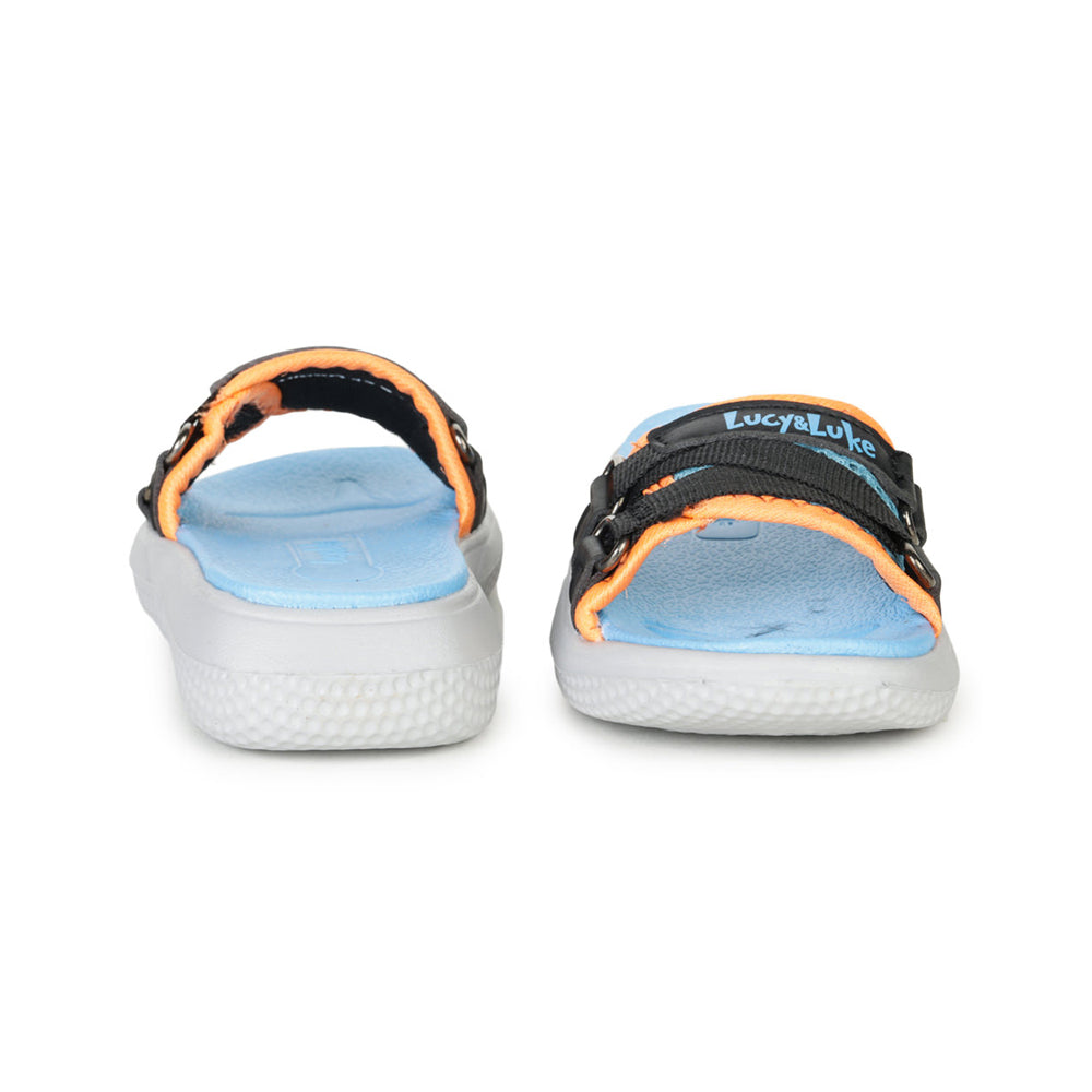 Lucy & Luke (Blue) Slides  For Kids Hippo-12S By Liberty