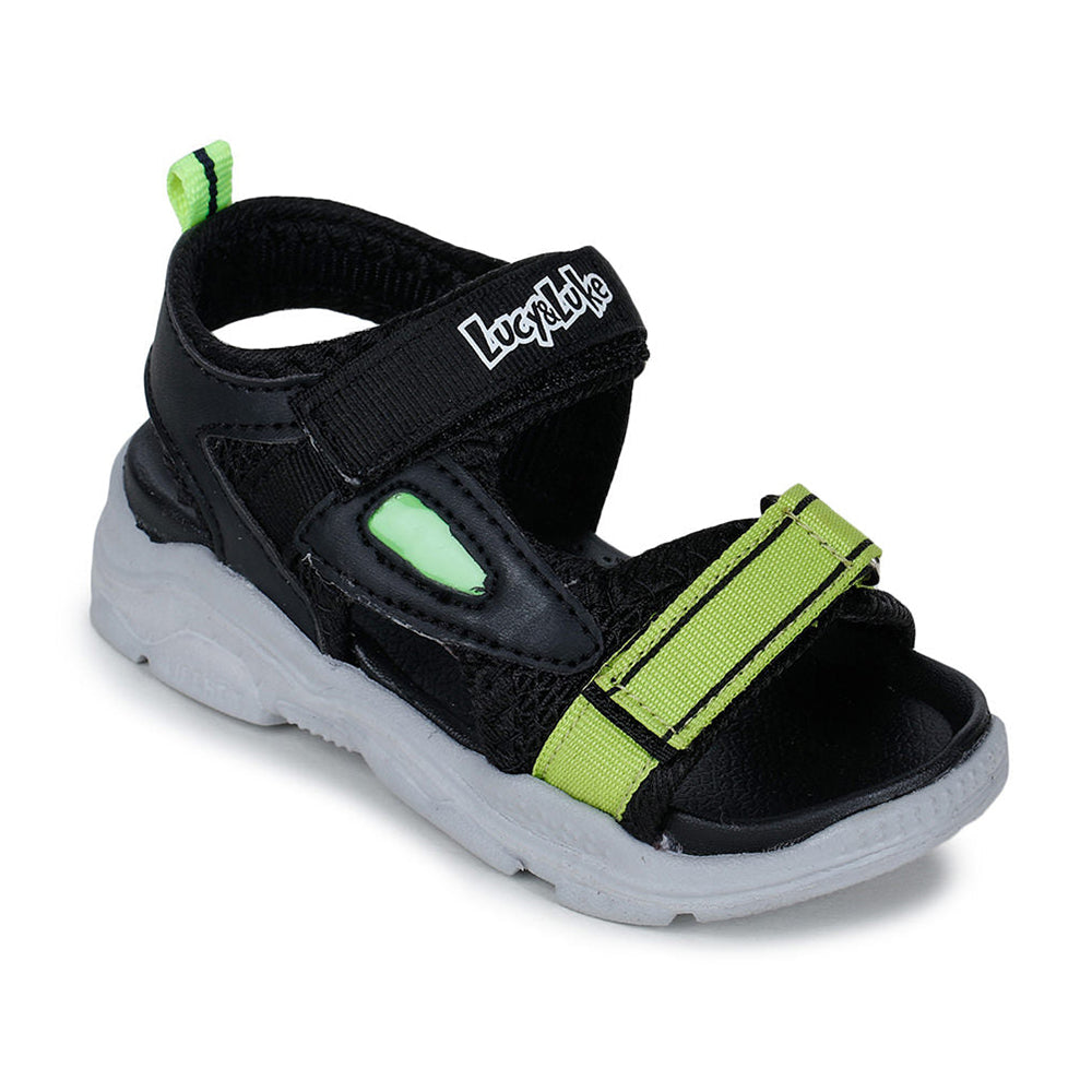 Lucy & Luke (Black) Casual Sandal For Kids RICKY-4 By Liberty