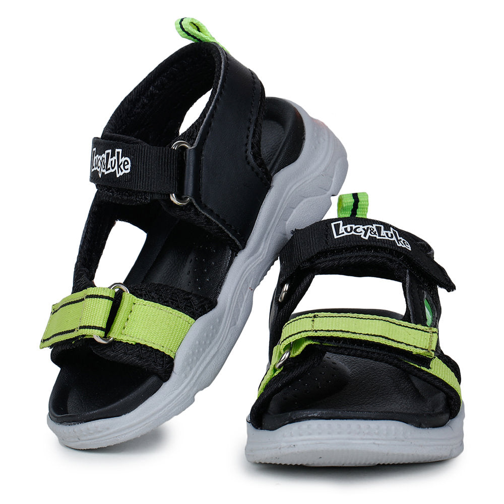 Lucy & Luke (Black) Casual Sandal For Kids RICKY-4 By Liberty