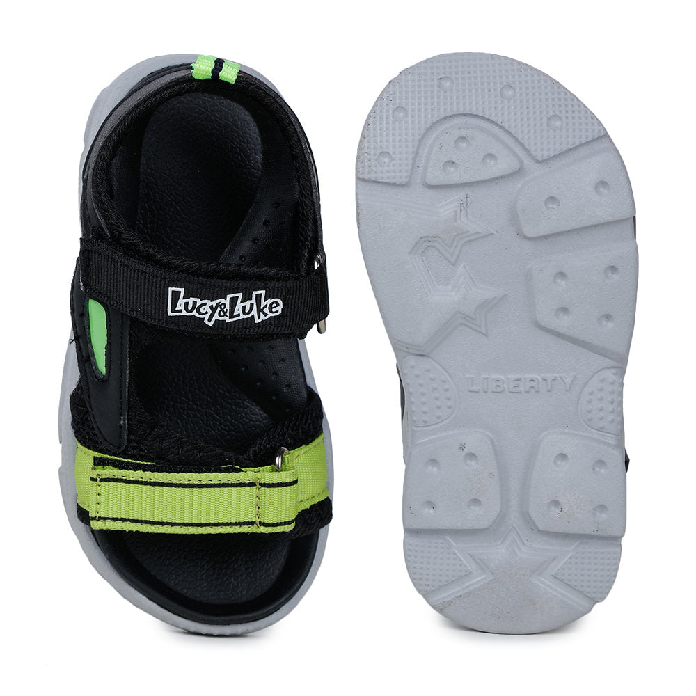 Lucy & Luke (Black) Casual Sandal For Kids RICKY-4 By Liberty