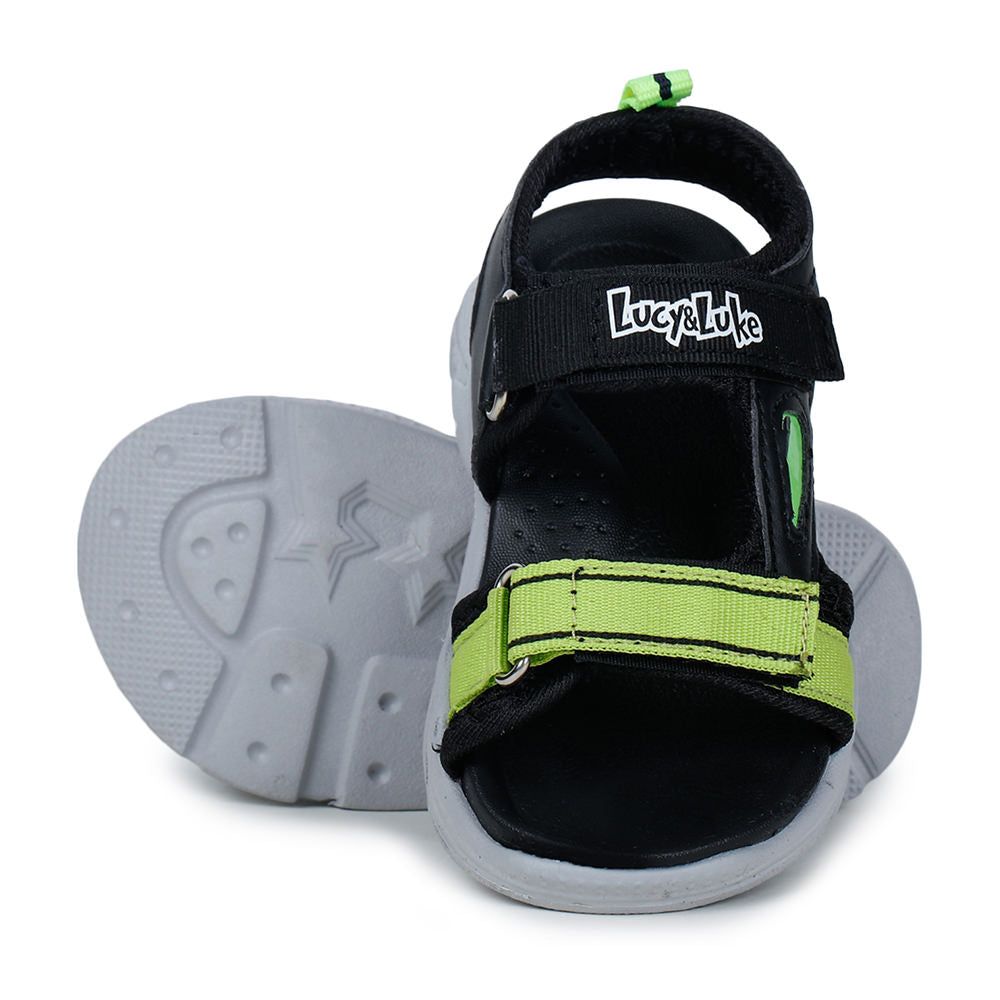 Lucy & Luke (Black) Casual Sandal For Kids RICKY-4 By Liberty