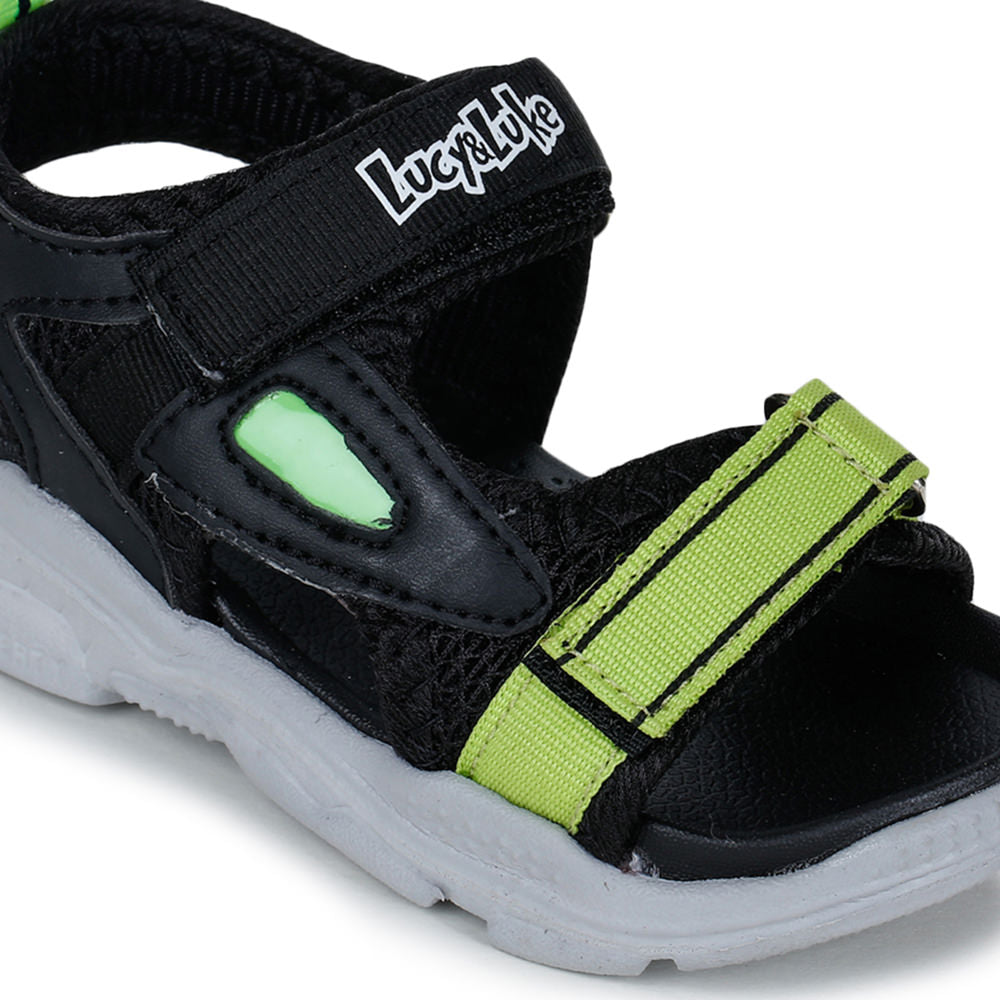 Lucy & Luke (Black) Casual Sandal For Kids RICKY-4 By Liberty