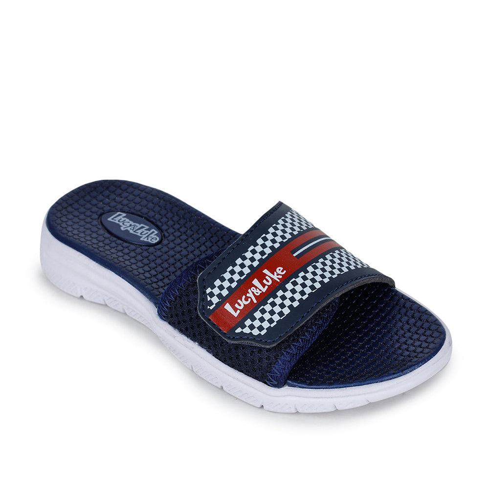 Lucy & Luke Casual Navy Blue Slides For Kids OPPO-4S By Liberty