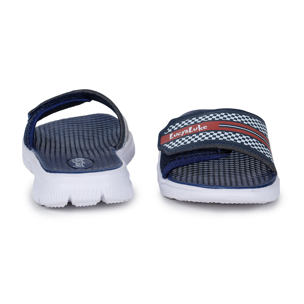 Lucy & Luke Casual Navy Blue Slides For Kids OPPO-4S By Liberty