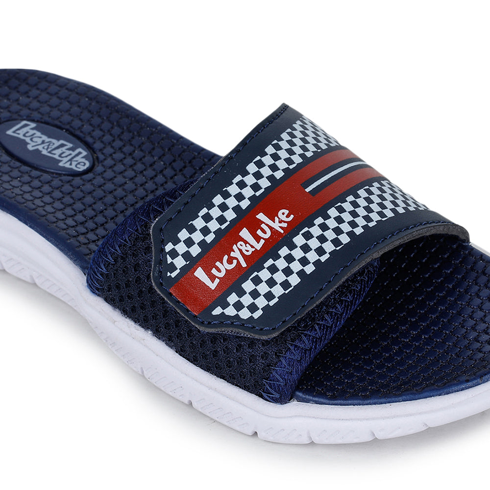 Lucy & Luke Casual Navy Blue Slides For Kids OPPO-4S By Liberty