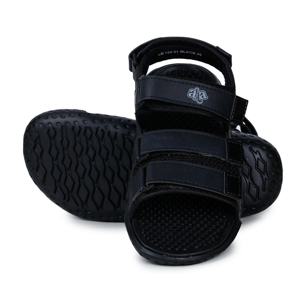 A-HA Casual Black Sandals For Men LB195-1 By Liberty