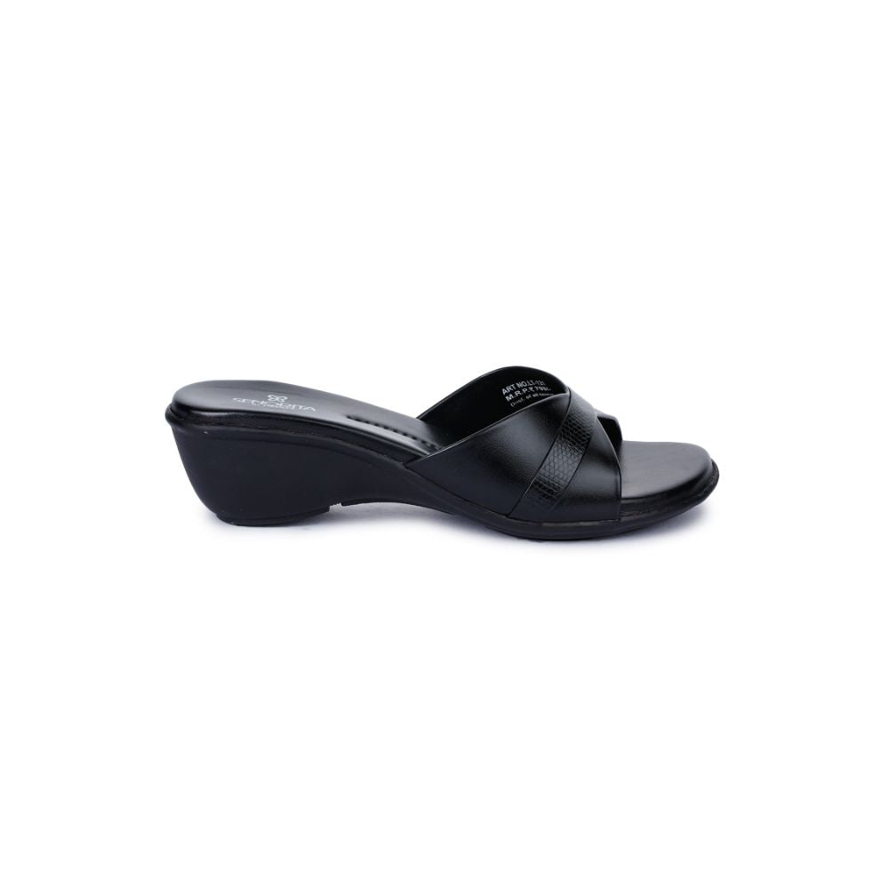 Senorita Comfort (Black) Slippers For Women LT-121 By Liberty