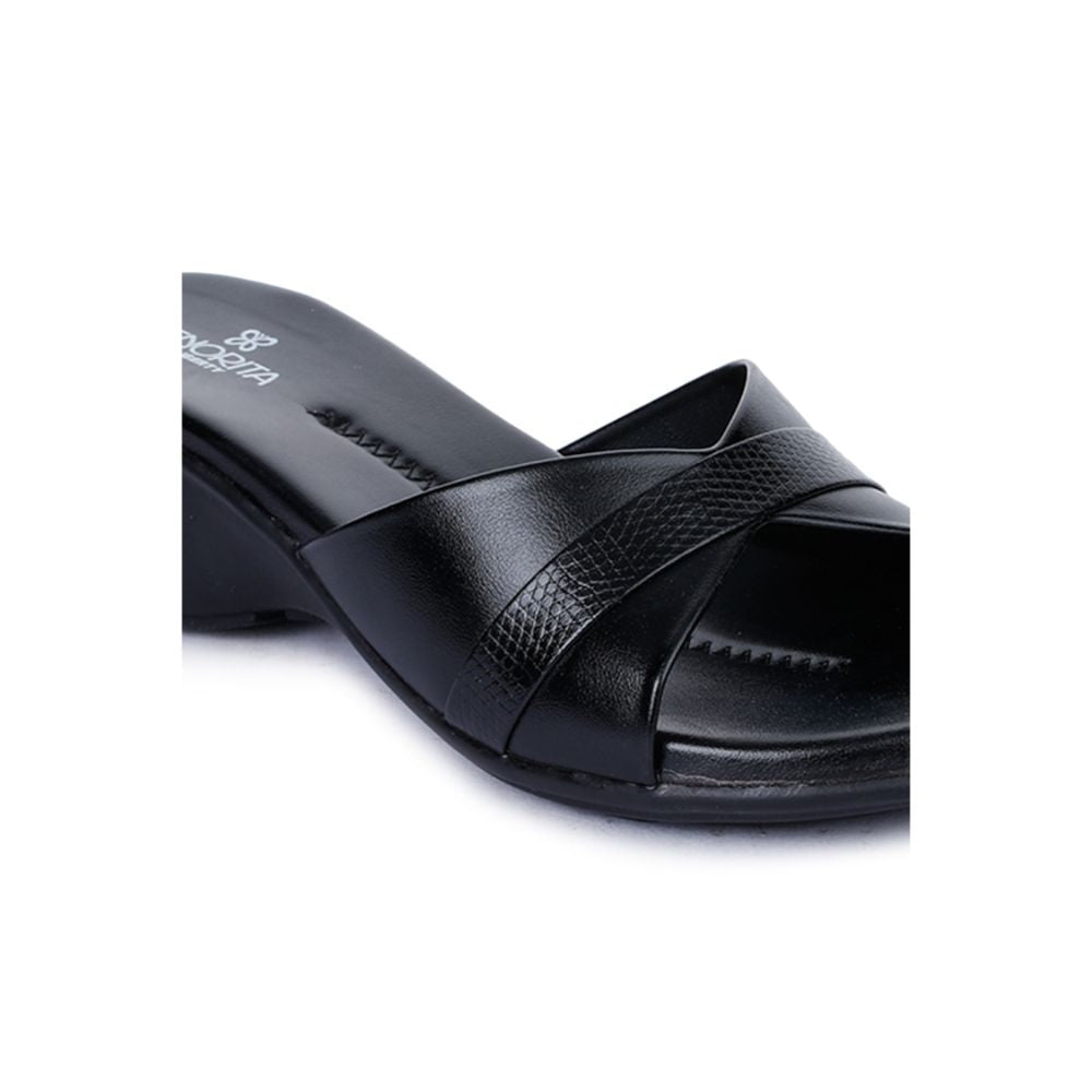 Senorita Comfort (Black) Slippers For Women LT-121 By Liberty