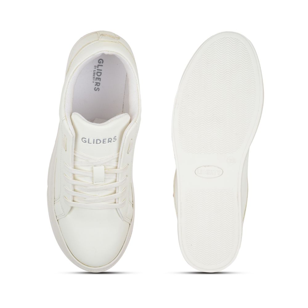 Gliders Lacing White Casual Sneakers For Women AMURA-1 By Liberty