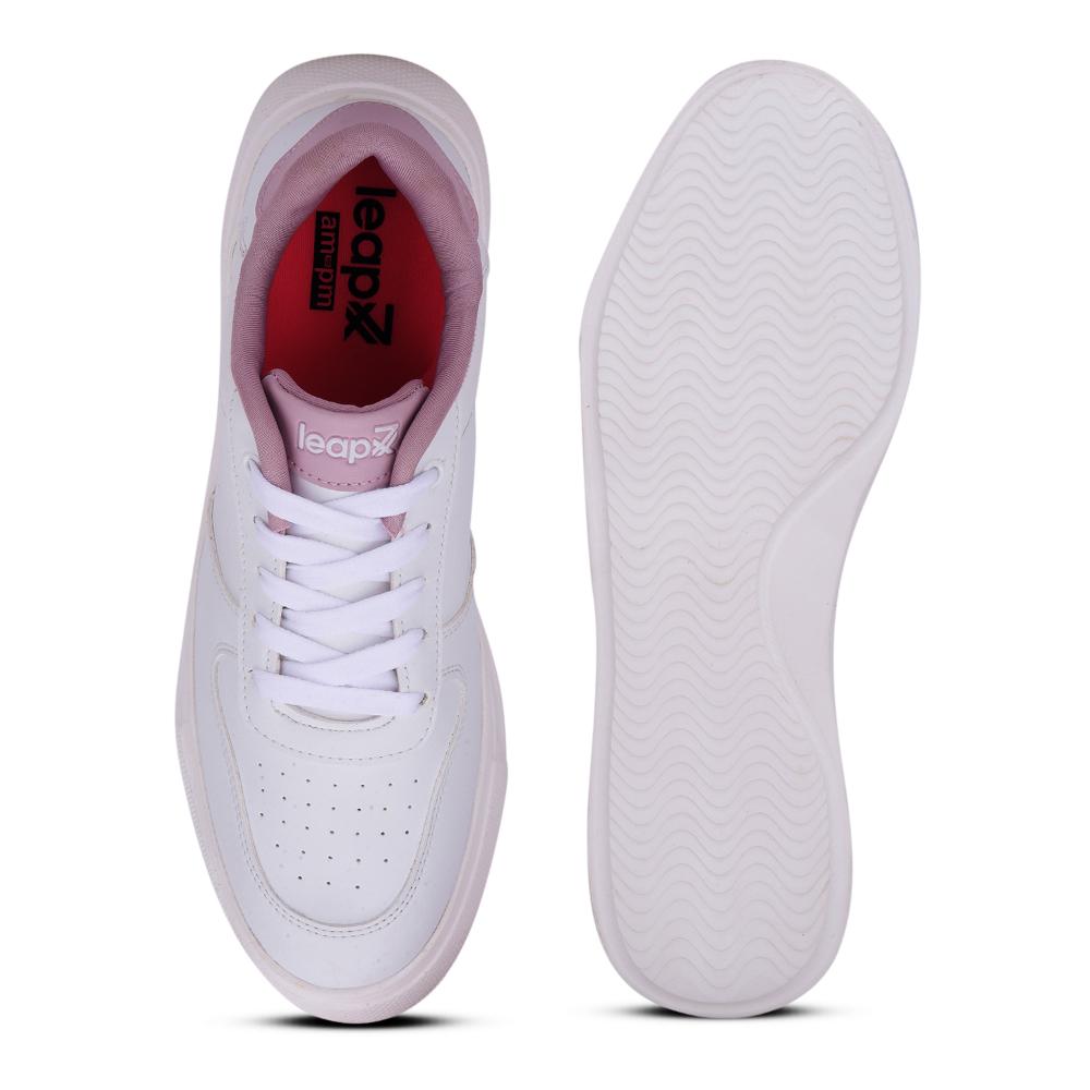 Leap7x Lacing White Casual Sneakers For Women FEMINA-1 By Liberty