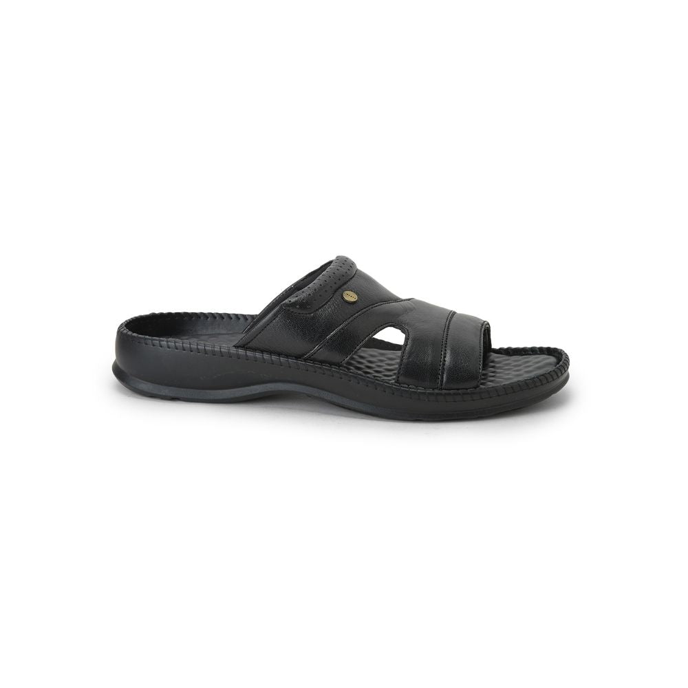 COOLERS Casual (Black) Slippers For Men STEAMER-2 By Liberty