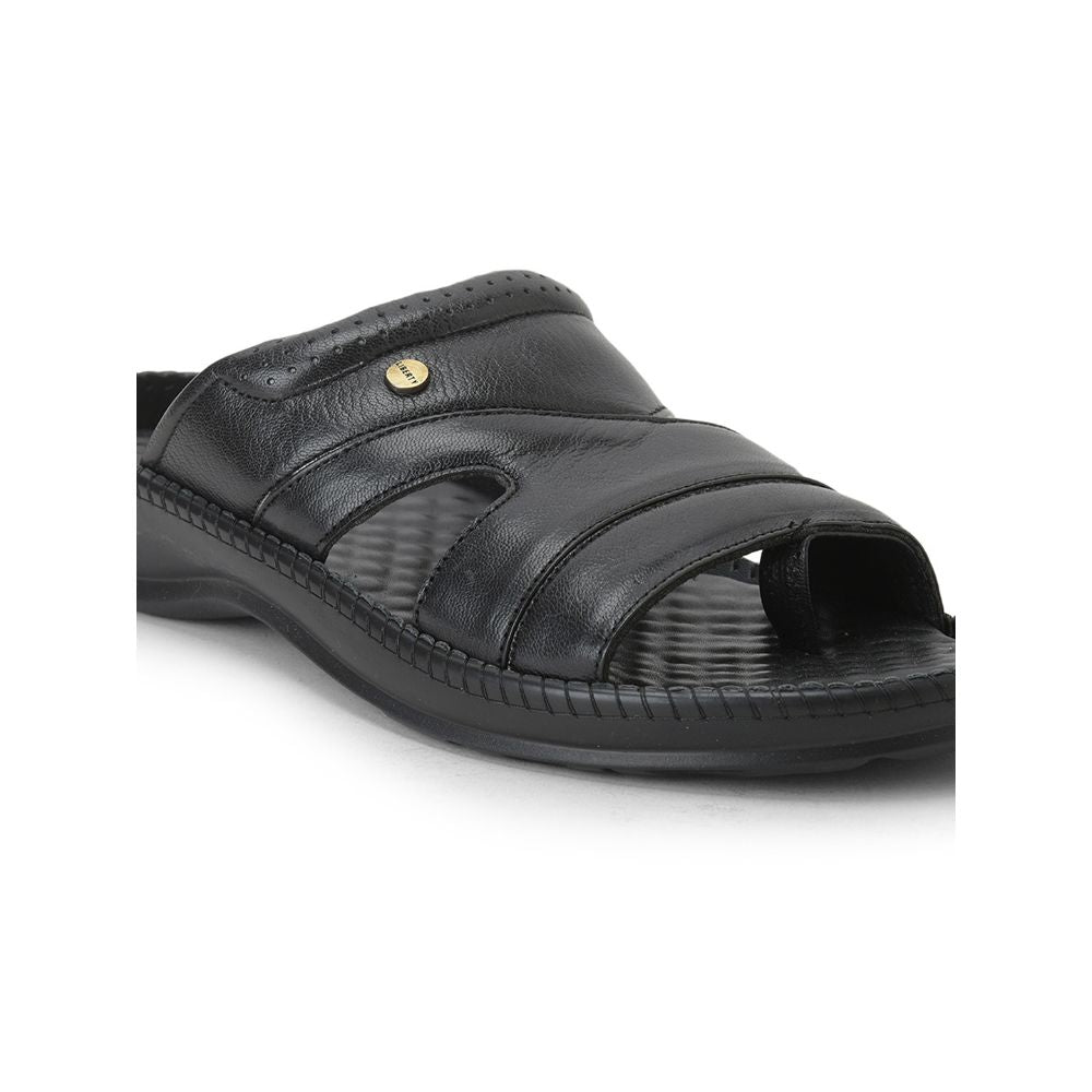 COOLERS Casual (Black) Slippers For Men STEAMER-2 By Liberty