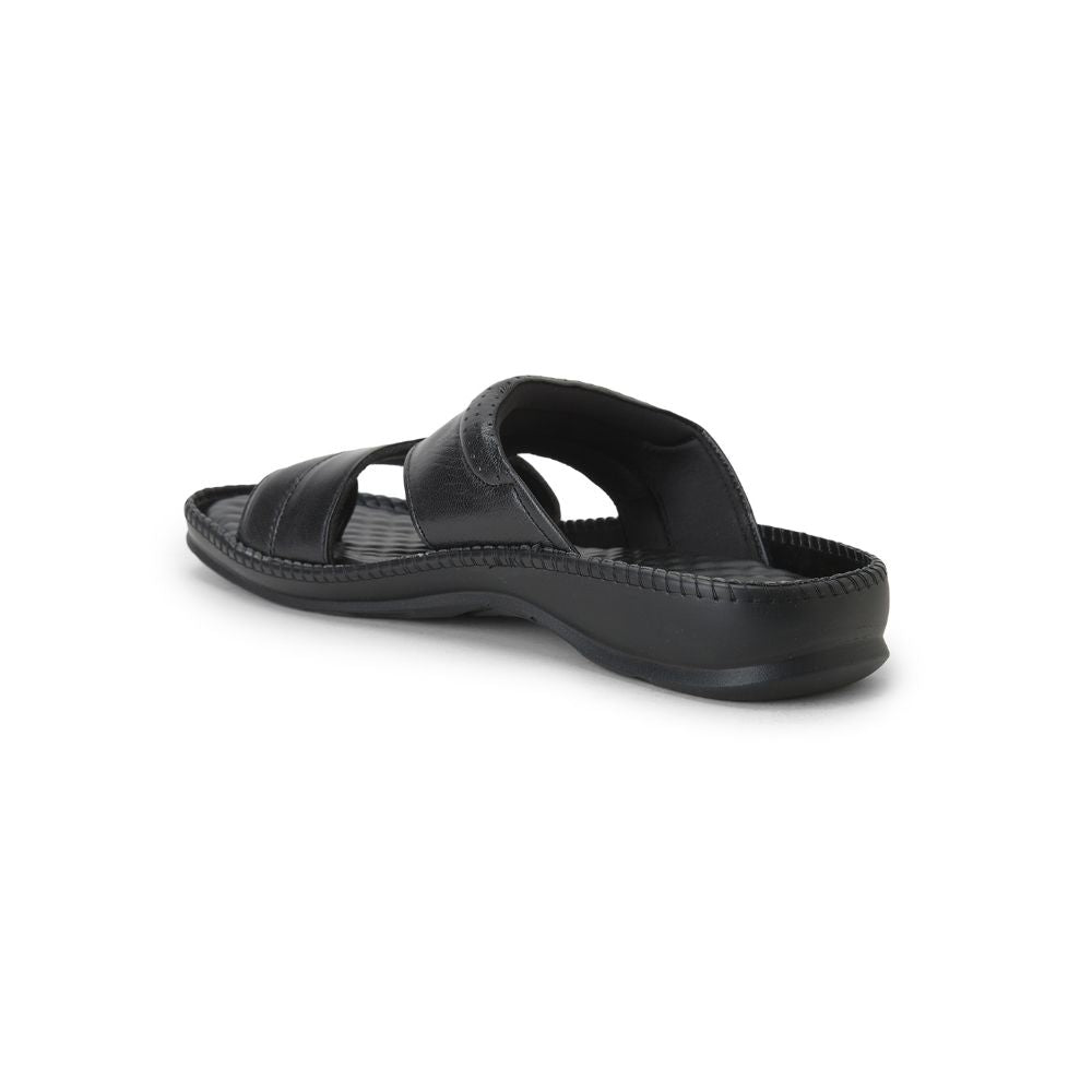 COOLERS Casual (Black) Slippers For Men STEAMER-2 By Liberty