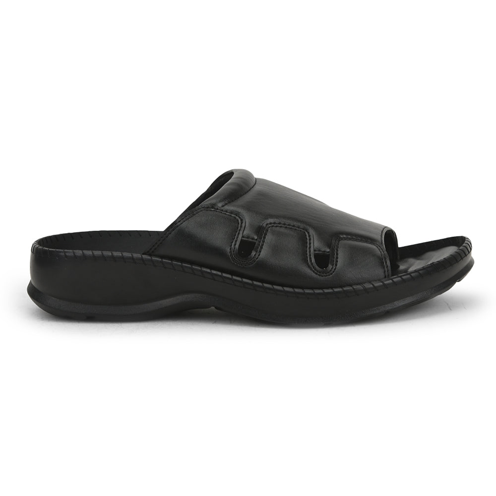 Coolers Casual Slippers For Men (Black) META-2 By Liberty