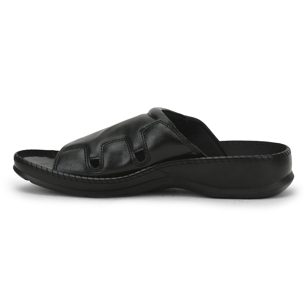 Coolers Casual Slippers For Men (Black) META-2 By Liberty