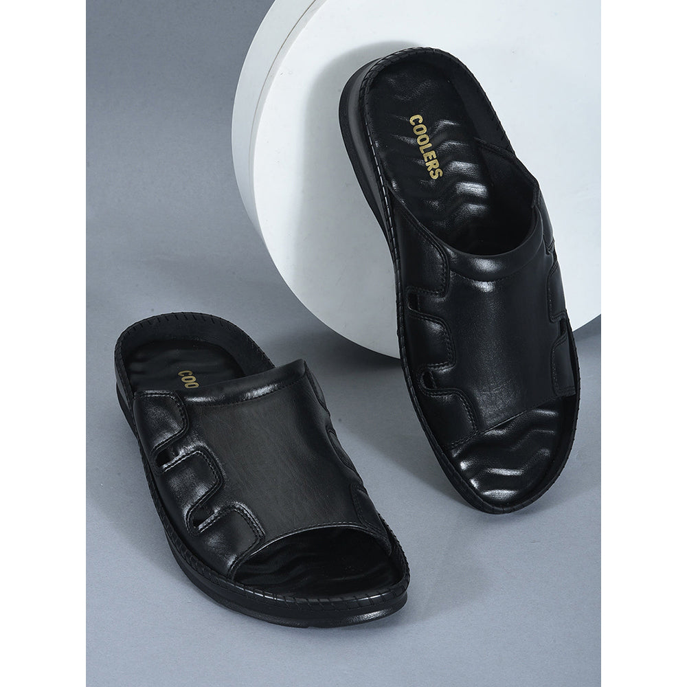 Coolers Casual Slippers For Men (Black) META-2 By Liberty