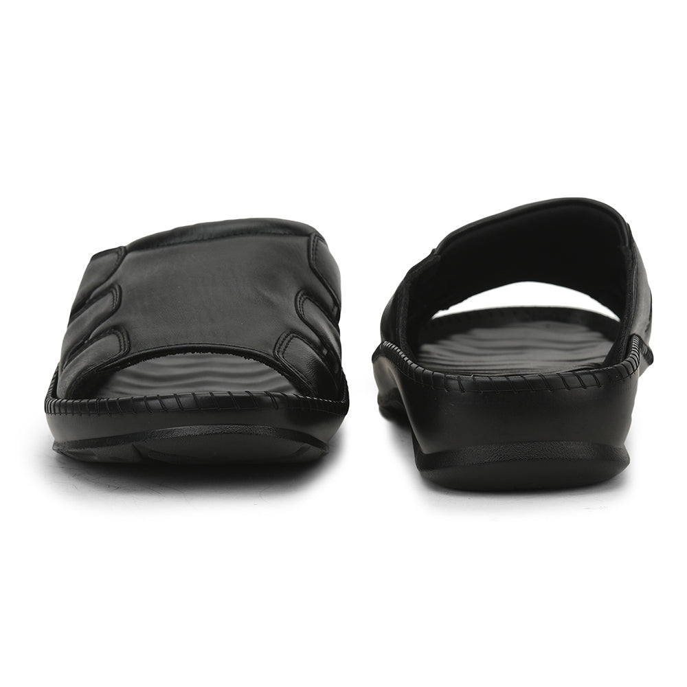 Coolers Casual Slippers For Men (Black) META-2 By Liberty