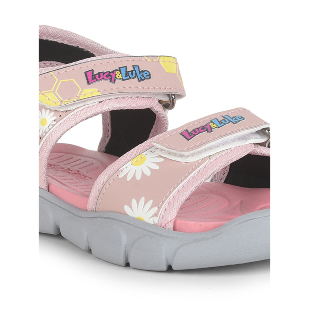 Lucy & Luke Casual Pink Sandal For Kids FLYNN-41 By Liberty