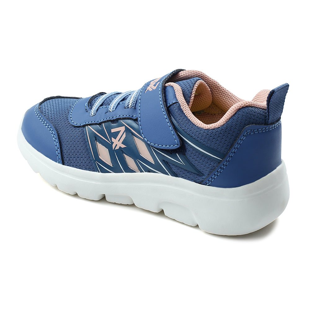 Leap7x Blue Non Lacing Velcro Casual Shoes For Kids JERRY-V 