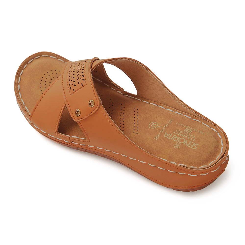 Senorita Tan Casual Slipper For Women AGL-105E 