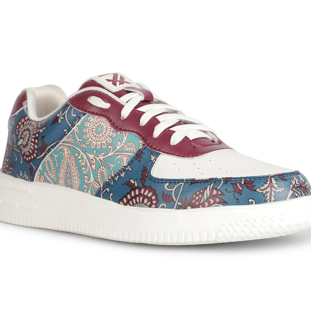 Leap7x Lacing White Block Printed Casual Sneakers For Men MJH-M3 By Liberty