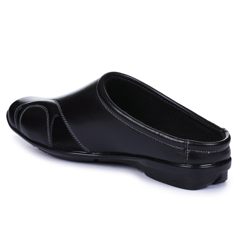 Fortune Black Casual Slip-on Mules For Men J-153 