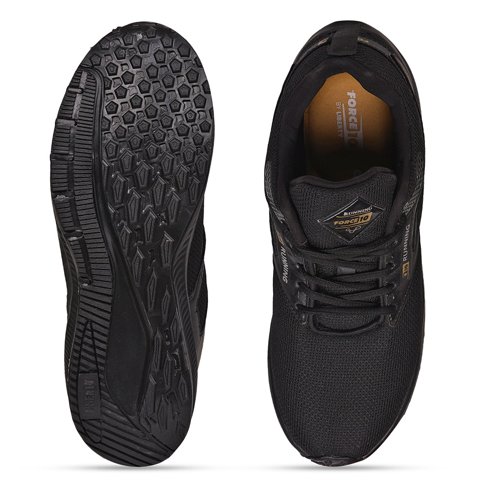 Force 1 By Liberty Black Sports Running Shoes For Men (AVENGE)