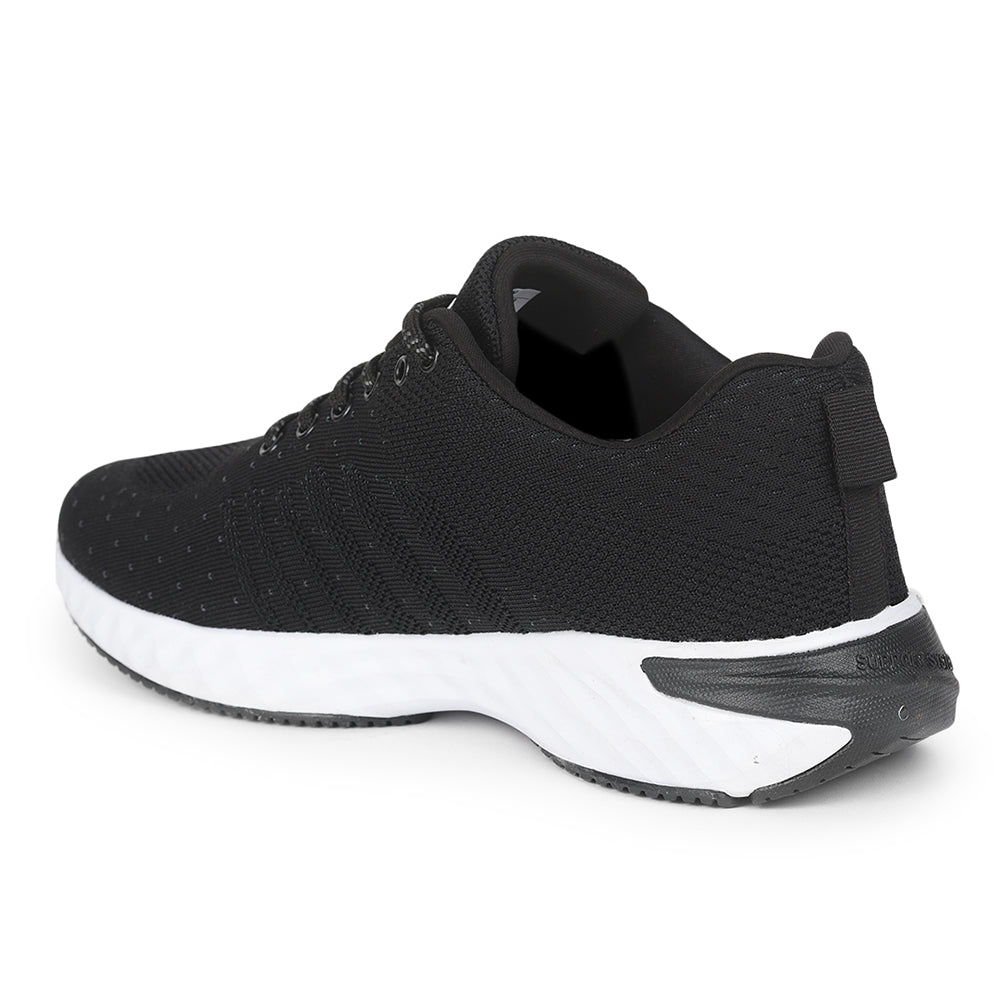 Leap7x Lacing Sports Shoes For Men (Black) ASPER-3 By Liberty