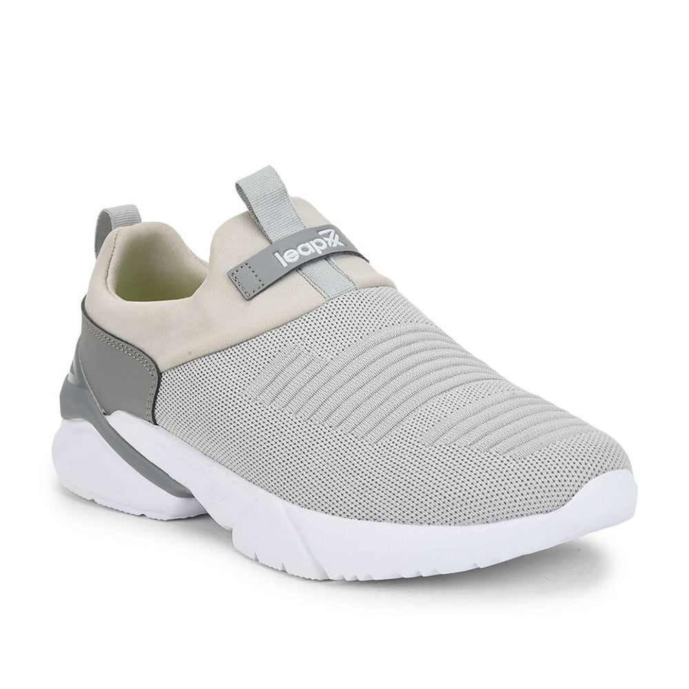 Leap7x Non-Lacing Light Grey Casual Slip-on Shoes For Men BRISK-1 By Liberty