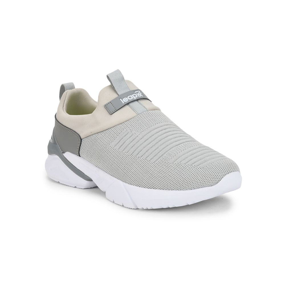 Leap7x Non-Lacing Light Grey Casual Slip-on Shoes For Men BRISK-1 By Liberty