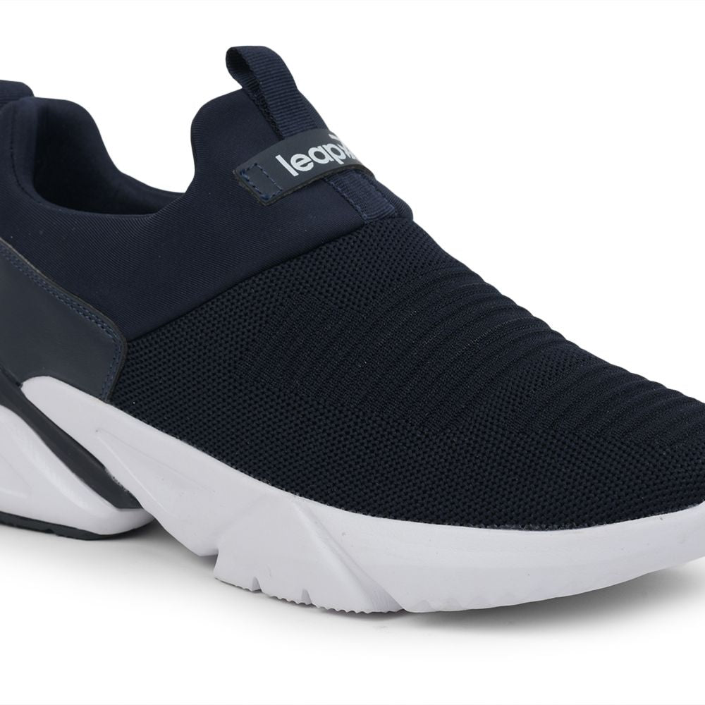 Leap7x Non-Lacing Navy Blue Casual Slip-on Shoes For Men BRISK-1 By Liberty