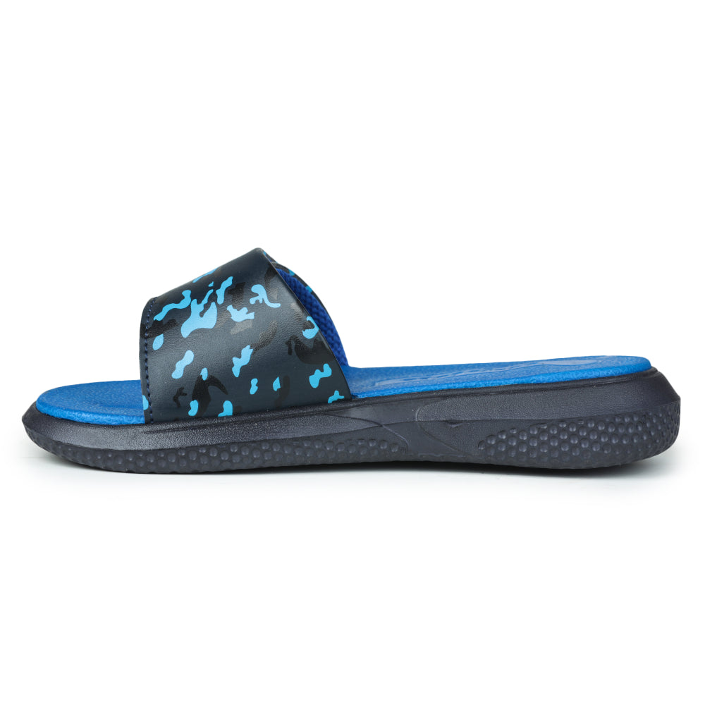 Lucy & Luke Casual Blue Slides For Kids HIPPO-8TD By Liberty