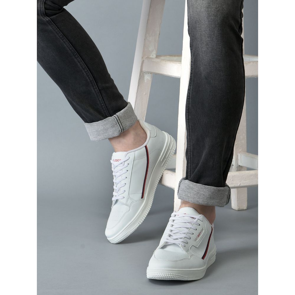 Gliders Casual White Lacing Sneakers For Men SNK-71 By Liberty