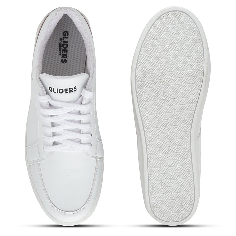 Gliders Casual White Lacing Sneakers For Men ZIDANE By Liberty